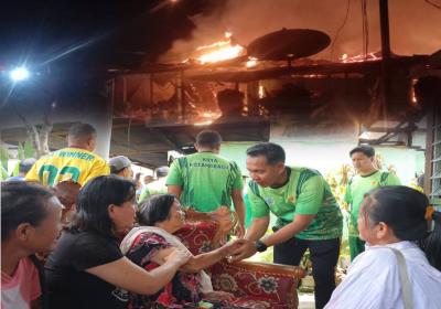 Kapolres Kotamobagu AKBP Irwanto SIK MH, Gerak Cepat Salurkan Bantuan Korban Kebakaran Kelurahan Tumobui