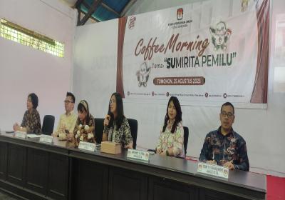 Didominasi Wajah Baru, Komisioner KPU Tomohon Gelar Coffee Morning Bersama Wartawan