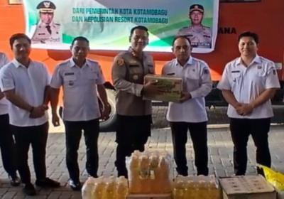Peduli Korban Banjir di Bolmong , Polres Kotamobagu Salurkan Bantuan 