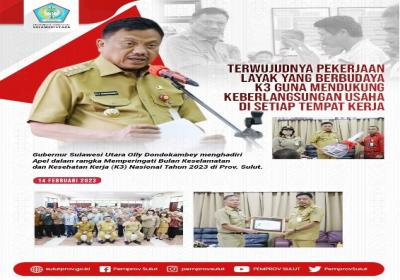 Gubernur Olly Dondokambey Hadiri Apel Bulan K3 Nasional Tingkat Provinsi Sulut